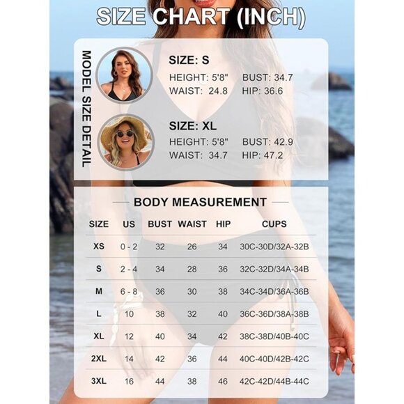 Blooming Jelly Women's SMALL High Waisted Bikini Set Tummy Control Swimsuit Blue - Picture 4 of 4